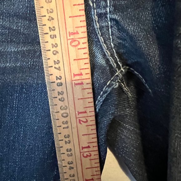 Knockout Jeans Mens 38 x 34 Straight Leg Moto Blue Zippers Faded Relaxed Denim 1 - Picture 5 of 13